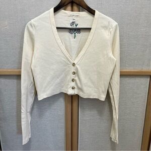 Future State Cropped Button Up Long Sleeve Size M